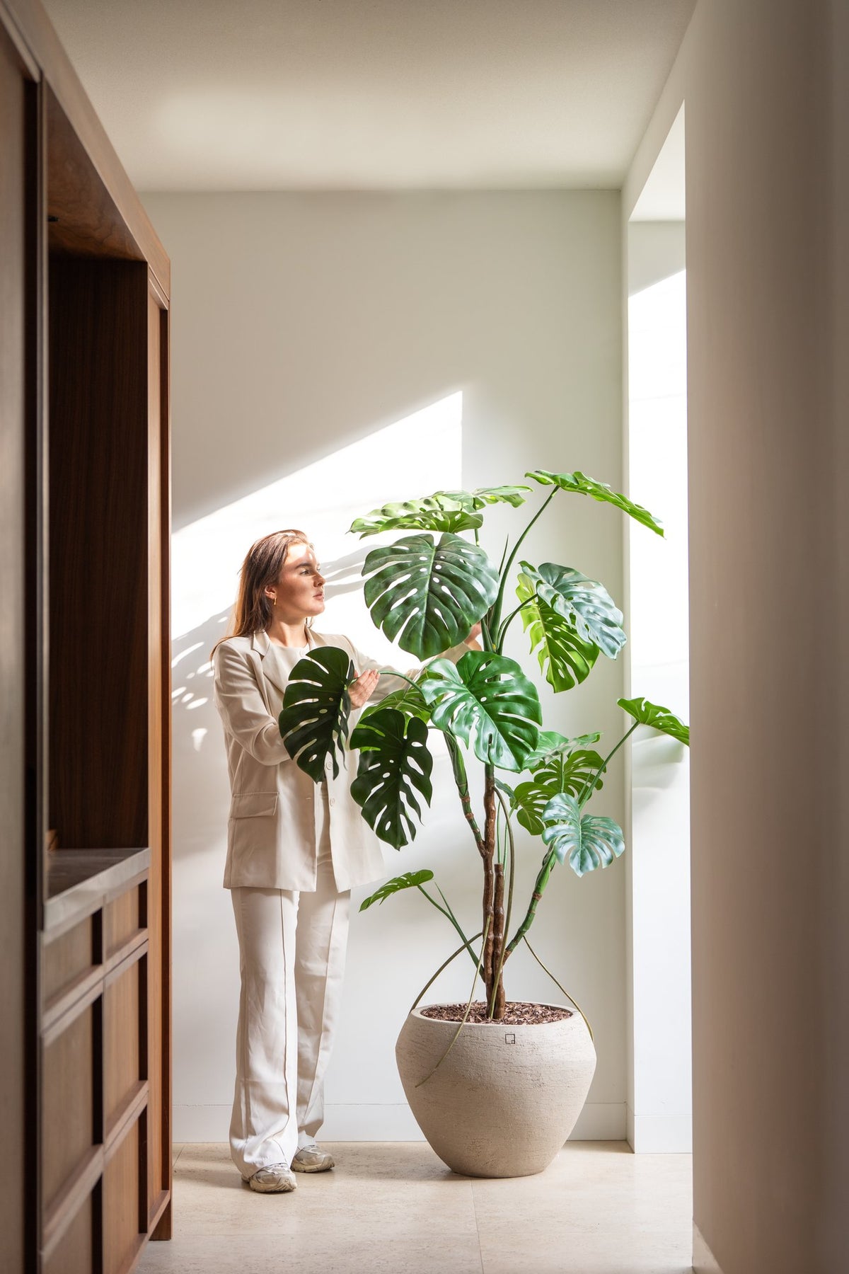 Zijden Monsteraboom 180cm - sfeerbeeld in interieur